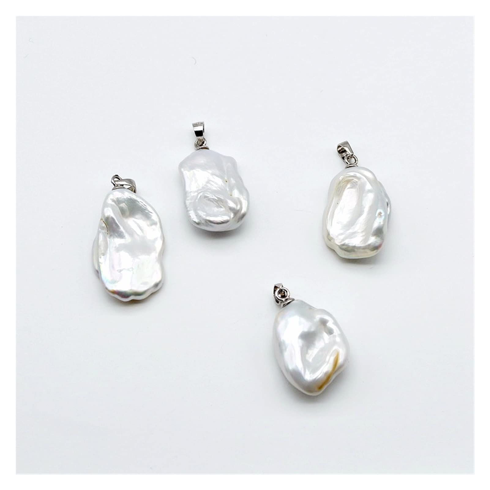 Collane da donna Collana con ciondolo ragazza, stile barocco, perla piatta irregolare, collana in argento sterling 925, collana in argento da donna accessori alla moda