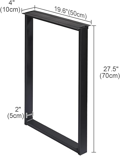 Miniatura 5 de Patas de metal para mesa de escritorio de 28 pulgadas de alto, patas de mesa de comedor en forma de H, patas de acero para muebles, paquete de 2