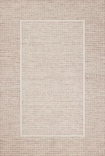 Image of Loloi Chris Loves Julia Briggs Blush /Ivory 9'-3 inch x 13' Area Rug | BRG-01 Approx. 9x13 Pink Living room Dining room Bedroom, Minimalist, Muted, Hand-Tufted, Area Rug