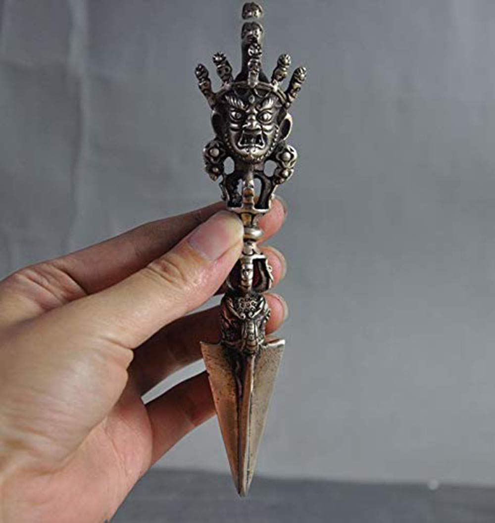 Zxc Copper Fashion158 Old Tibet Tantra Buddhism Silver Vajrakilaya Buddha Phurpa Vajra Dorje