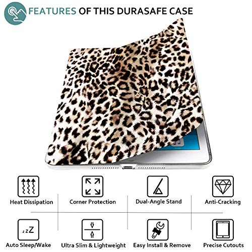 Image of DuraSafe Cases for iPad PRO 12.9 Inch 2nd [ Pro 12.9 2 Generation 2017 ] A1670 A1671 MQEF2HN /A MQED2HN /A MQEE2HN /A MQDC2HN /A Trifold Printed PC Lightweight Protective Clear Back Cover - Leopard
