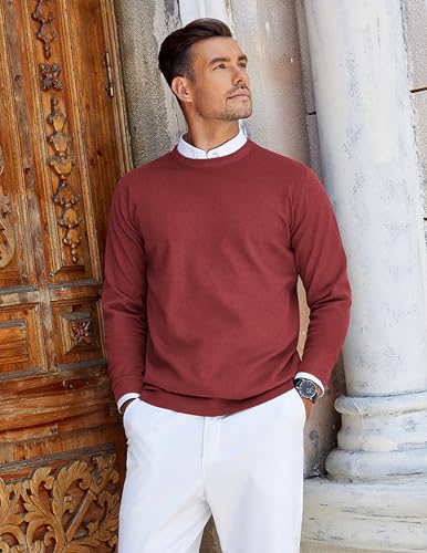 ELESOL Mens Crew Neck Sweaters Long Sleeve Sweaters Lightweight Knit Dress Pullover Sweaters2