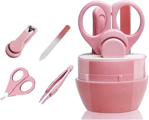 Miniatura 6 de Set de manicura para bebé, 4 en 1, kit de cuidado de uñas de bebé, acero inoxidable, cortadores de uñas, tijeras, lima y pinzas, kit de cuidado de