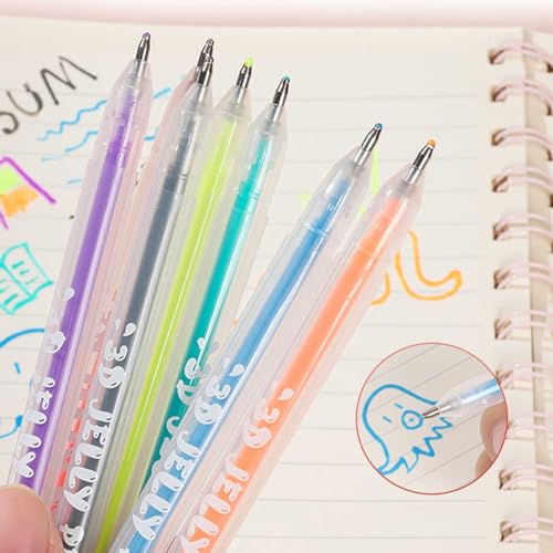 Set de 12 bolígrafos gel 3D brillantes multicolor miniatura 2