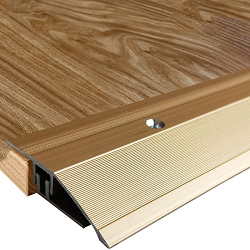 Loading Ramps, Threshold Ramp, Car to Tile Transition Strip Gray Gold, Wide 4.3cm Threshold Sill Ramp Flooring Edge Trim for Uneven Doorway, Safety Reducer with S