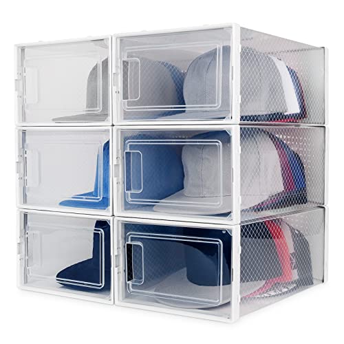 Apobabo Hat Organizer For Baseball Caps, Transparent Dust-Free Cap Rack Box Display, Easy Assembly Stackable Hat Storage System #TOP2
