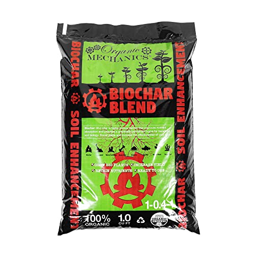 Organic Mechanics Biochar Blend Soil Amendment – 1 Cu Ft – Lifetime Amendment with Biochar, Compost, Worm Castings & Micronutrients for Bigger Plants, Higher Yields, and Healthier Soil