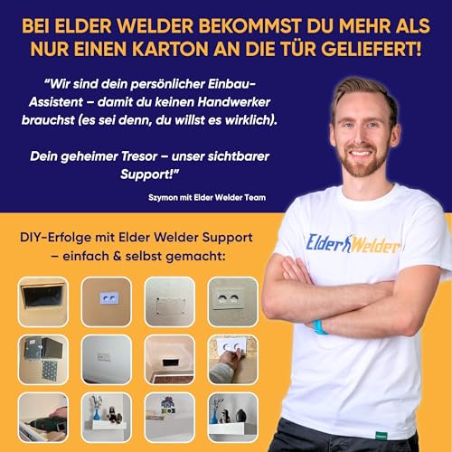 Elder Welder® Steckdosen Safe Tresor Versteck | Jetzt mit Fake-Stecker Funktion | Wandtresor zum Einmauern | Steckdosentresor als Geheimfach | Mini Safe für Geldversteck Geheimversteck | Geld Box