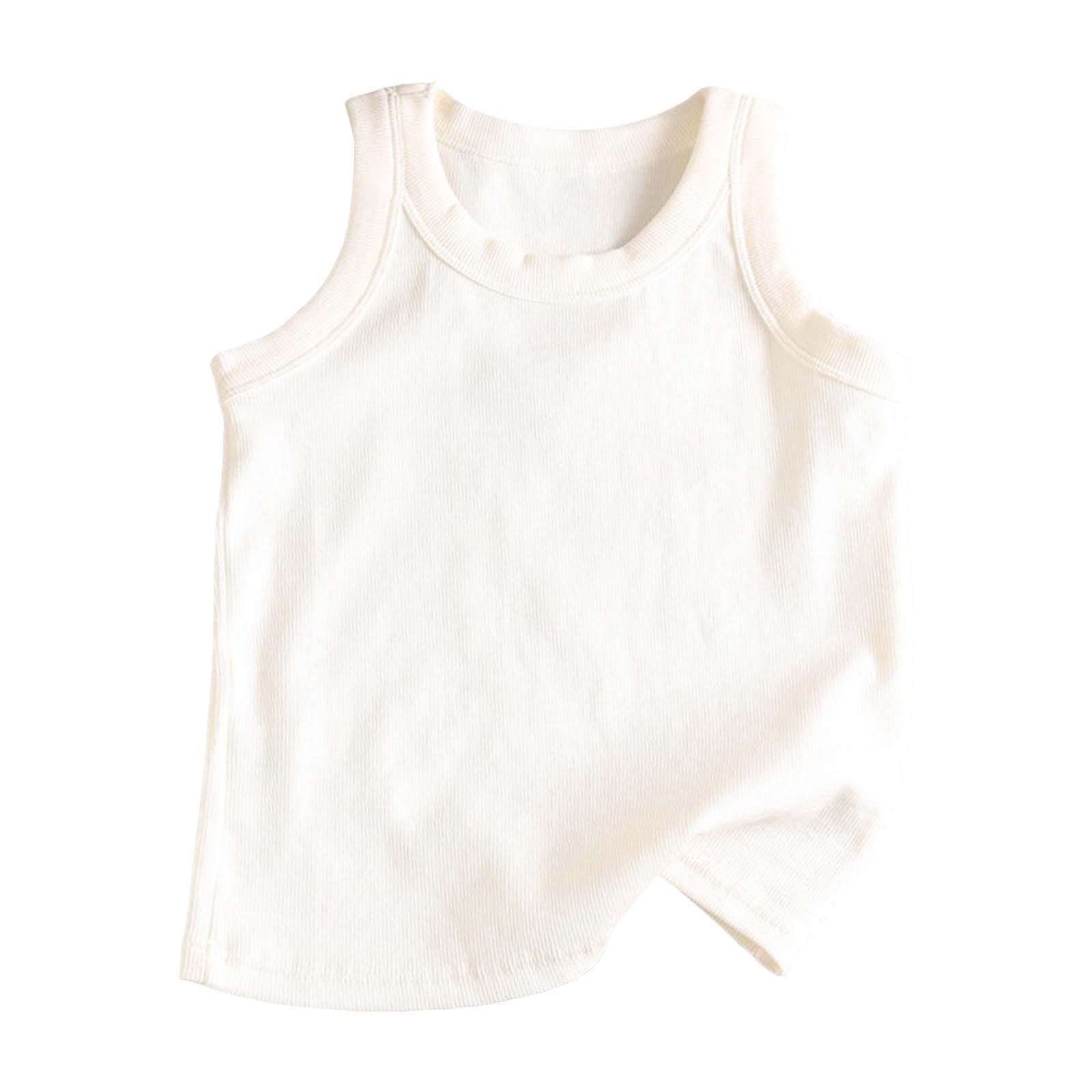 [veolaimy] タンクトップ キッズ 女の子 ノースリーブ Tシャツ 薄手 かっこいい 子供服 インナーシャツ ガールズ 肌着 綿 吸汗速乾 袖なし カットソー 女児 かわいい 無地 シンプル トップス ジュニア 韓国 お洒落 通学 通園 部屋着