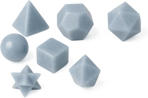 Miniatura 10 de Wow A++ Aventurina Verde 7 Piedras Geometría Sagrada Conjuntos Piedras Preciosas Platónicas Sólidas Grado Superior Calidad Merkaba Estrella