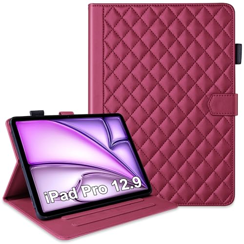 Kitzomi for ipad air 13インチ ケース (M2) ipad pro 13インチ ケース 2024 ipad air 13インチ カバー カード収納 スタンド機能 耐衝撃 高級PUレザー 磁石クリップ 全面保護 ipad air m2 ケース 保護カバー PUレザー (13 インチ),レッド
