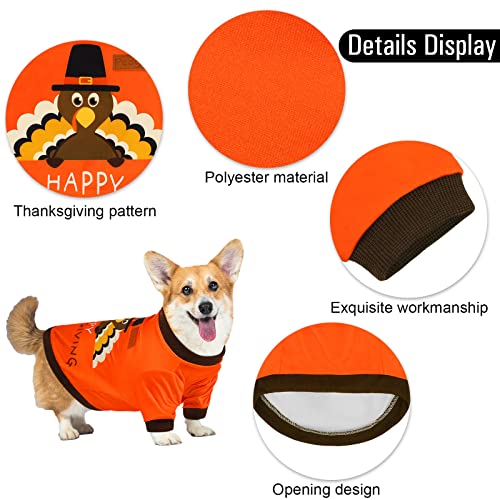 Pedgot 2 Pack Thanksgiving Dog Shirt Thanksgiving Dog Apparel Thanksgiving Day Pet Costumes Thanksgiving Turkey Dog Clothes For Thanksgiving Fall Party Gifts, Brown, Orange (Medium) #TOP2