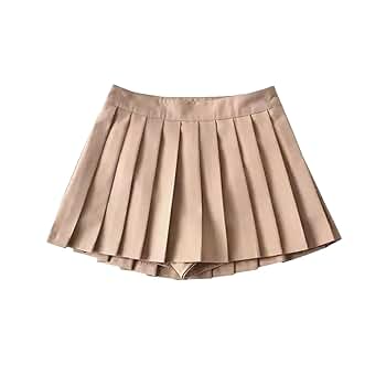 Hgvcfcv Women Pleated Skirts High Waist Summer Vintage Mini