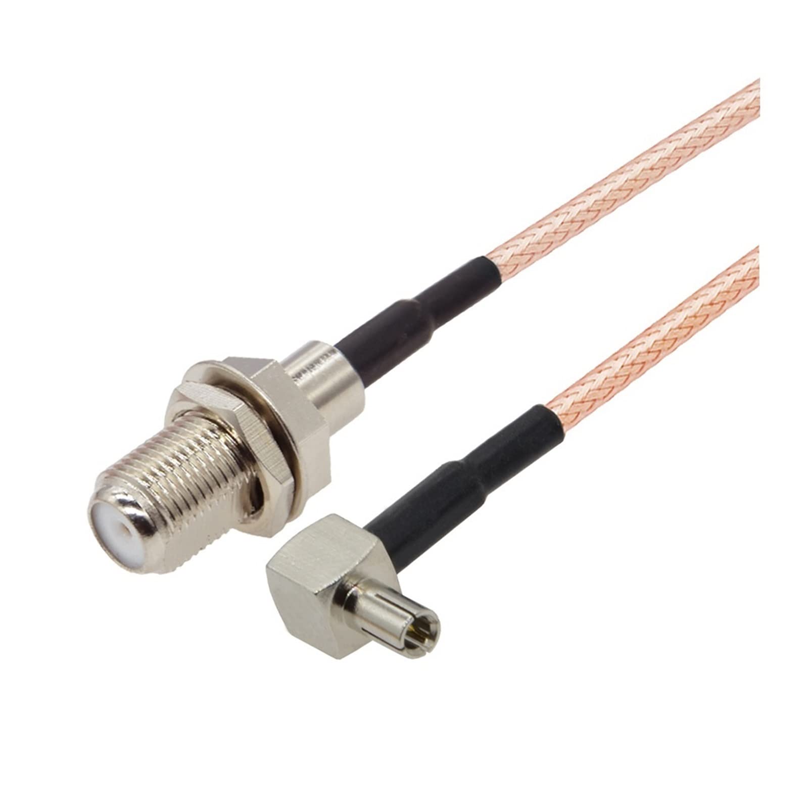 2 szt. F do TS9 F kabel żeński do CRC9 męski kąt prosty RG316 kabel koncentryczny RF 3G kabel przedłużający antenę Jumper Pigtail (kolor: F do TS9, rozmiar: 30 cm)