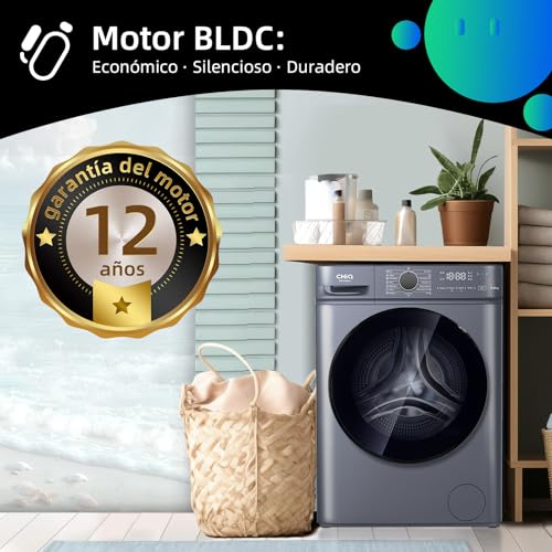 Miniatura 4 de Chiq Lavadora 7kg Cw07123863ax Carga Frontal - Clase A, Motor Inverter,Bldc 1200 Rpm, Vapor Y Lavado Rápido, 15 Programas, Diseño Compacto 60x46,5x84cm - Gris Moderno