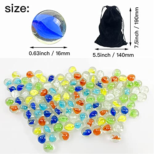 Dodheg 0.63 Inch 120 Pcs Glass Marbles, Bulk Marbles, For Various Marble Games, 6 Colors #TOP2