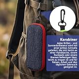 SMYJDMM Etui na okulary, 4 sztuki, materiał dżinsowy, twarde etui na okulary przeciwsłoneczne, etui z karabińczykiem i 4 ściereczkami do czyszczenia, do okularów sportowych, rowerowych, do czytania