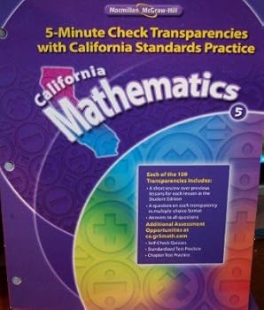 Paperback 5-Minute Check Transparencies Grade 5 (with California Standards Practice, California Mathematics) Book