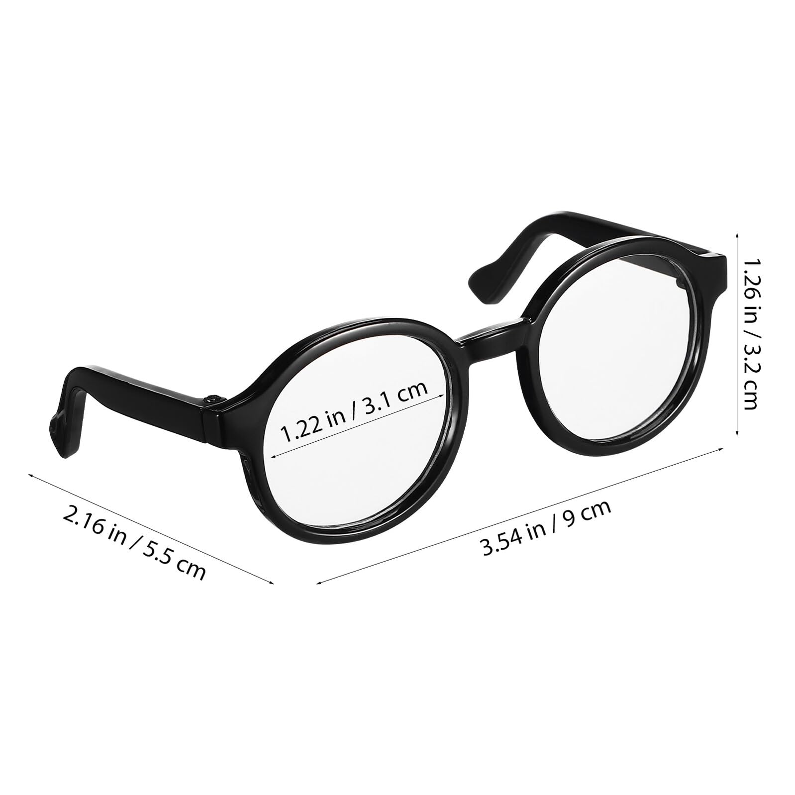 VICASKY Occhiali Rotondi Mini in Plastica Trasparente per Bambole di Pezza e Fotografia Accessori Versatili per Case delle Bambole