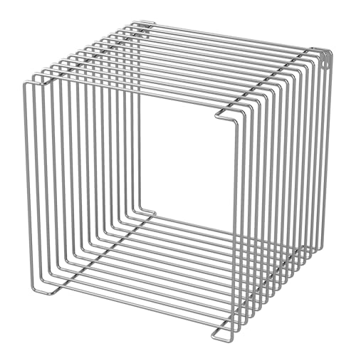 Tcatec サイドテーブル コーヒーデスク 35x35x35cm ワイヤー ナイトテーブル スクエア 床置き 壁掛け 重ね置き おしゃれ 北欧 シンプル モダン マルチ インテリア (シルバー)