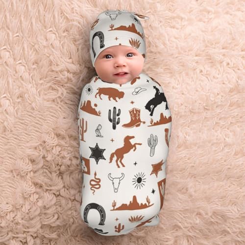 Image of Western Morden Swaddle Blanket, Soft Swaddling Blanket Baby Clothes, Western Baby Stuff