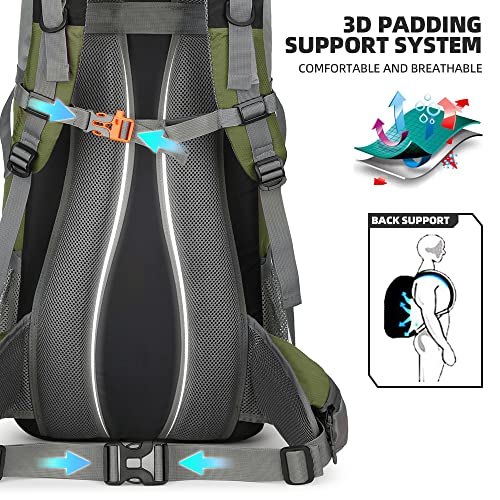 Image of King'sGuard 70L Hiking Backpack with Rain Cover Lightweight Waterproof Travel Camping Backpack Large Backpacking Pack