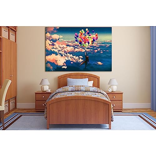 Impression sur toile contemporaine ZELLART grand tableau salon 140 x 90 cm