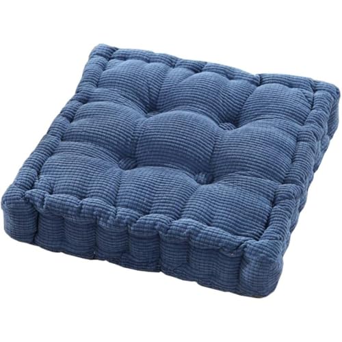 「NexPon」座布団 低反発 クッション 腰当て おしゃれ 無地 座り心地いい 厚手 健康クッション 座椅子 椅子用 フロア 座布団カバー ソファ枕 通気性 滑り止め スクエアタイプ ピンク (ブルー,L)