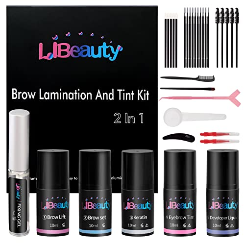 Libeauty Brow Lamination And Tint Kit, Eyebrow Lamination Kit And Brown Eyebrow Tinting Kit 2 In 1, DIY Lash Lift And Brow Lift