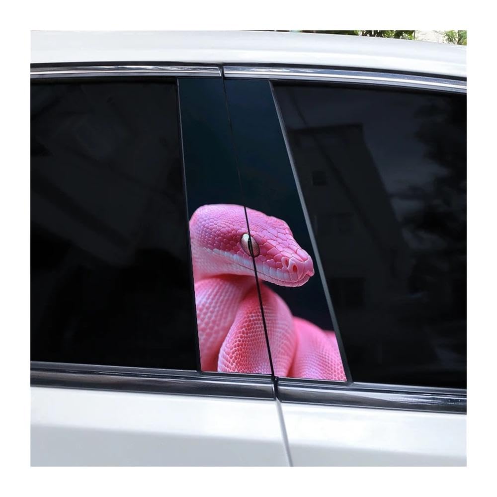 Bertdcx Type A 2Pcs Snake Car Pillar Personalized Shape Sticker Door Pillar Vinyl Self Adhesive Paper Auto Parts(Type A)