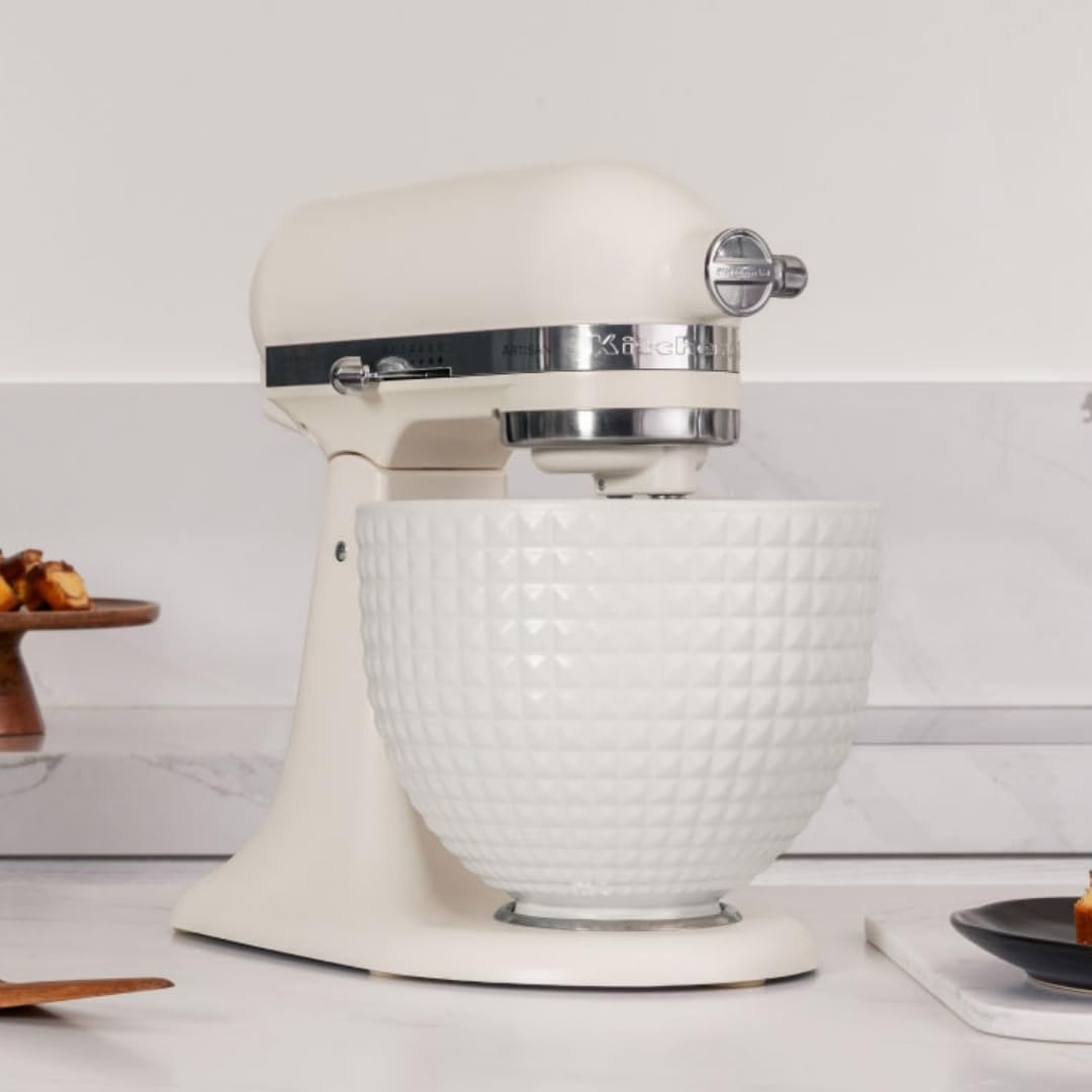 KitchenAid Artisan 5KSM156CXEPL robot kuchenny 4,7 l, obrotowa głowica silnika, ceramiczna miska, napęd bezpośredni, 10 stopni prędkości, mieszadło planetarne, kolor biały
