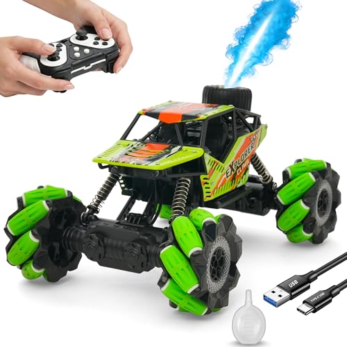 Image of Gooyo GY-015SS Rechargeable Explorer Climb Spray Monster RC Car, Power Source: in-Built Battery for Car (Included) & 2xAA Battery for Remote Controller (Not Included) (Green)