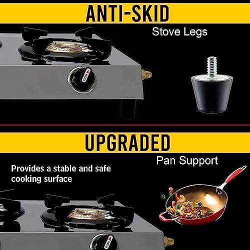 Miniatura 6 de Estufa de propano de 3 quemadores - Estufa de camping de acero inoxidable para autocaravana - Estufa de propano portátil Quemadores de gas para