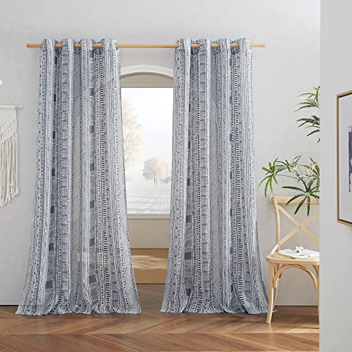 NICETOWN Sheer Window Curtains Linen Textured 84 inches...