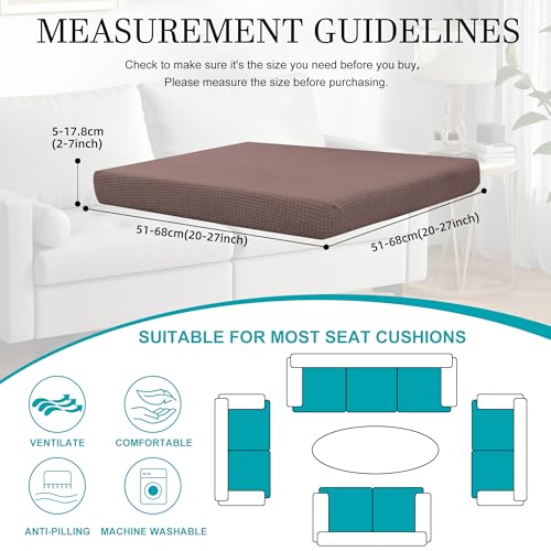 Image of 14Pcs Stretch Patio Cushion Covers,Outdoor Couch Covers Replacement,Outdoor Couch & Sofa Slipcovers,for Patio Furniture Cushion Covers,Washable Reusable Furniture Protector (Camel,Cover Only)