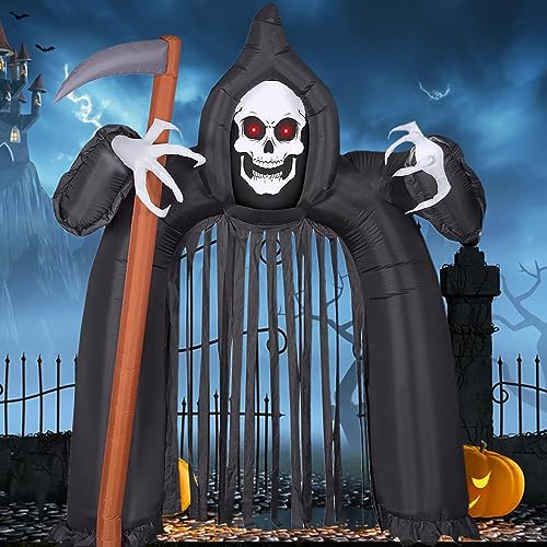EBANKU 10FT Halloween Inflatable Ghost Archway Outdoor, Blow up Haunted