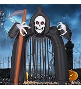EBANKU 10FT Halloween Inflatable Ghost Archway Outdoor, Blow up Haunted Arch with Build-in LEDs, ...