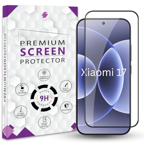 Image of Premium Tempered Glass Screen Protector Guard For Xiaomi 17 5G (6.3 Inch, Pack of 1) | Edge to Edge Coverage With Easy to installation kit