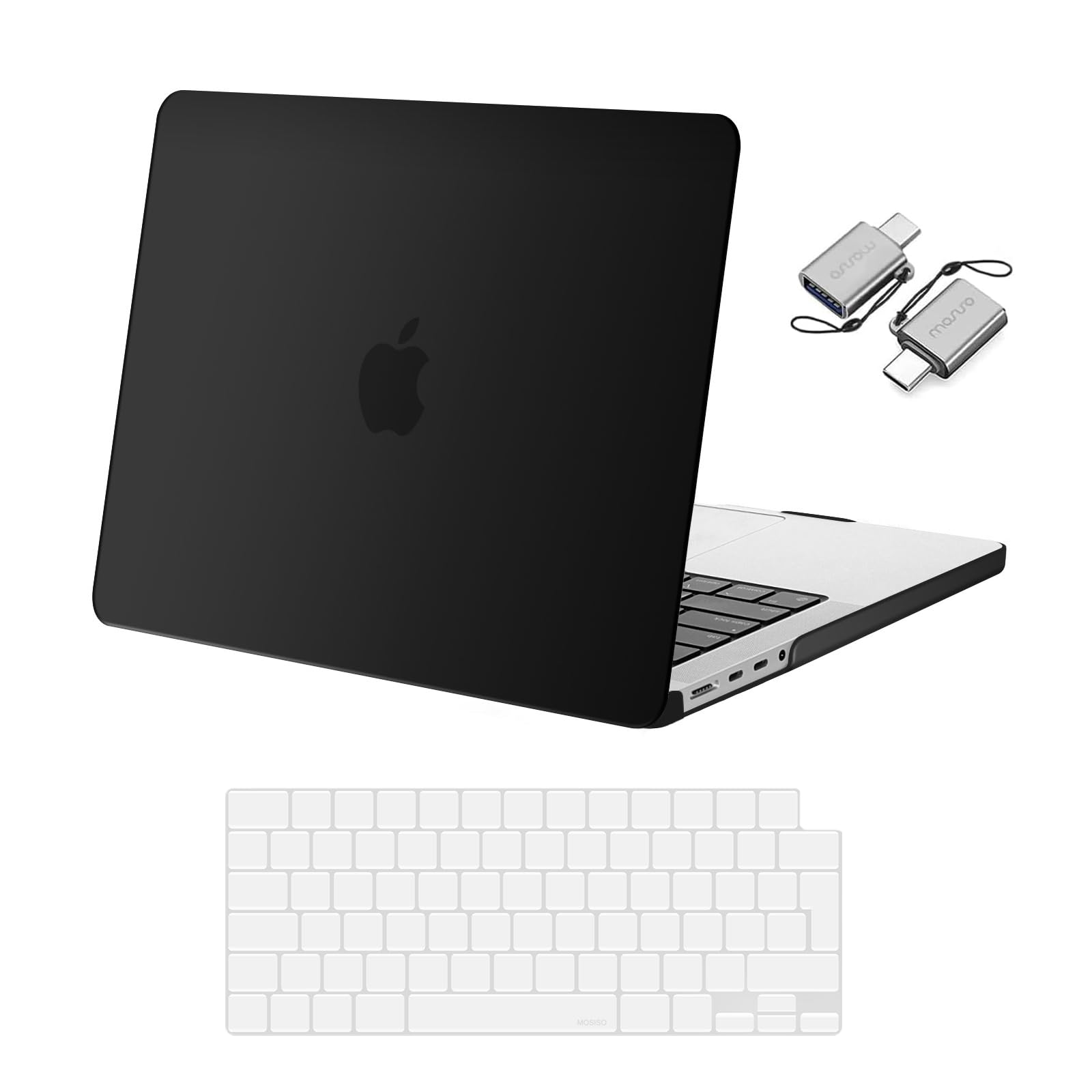MOSISO Custodia Compatibile con MacBook Pro 14 Pollici Cover 2025 2024 2023 2022 2021 M5 M4 M3 M2 M1 A3434 A3112 A3185 A3401 A2918 A2992 A2779 A2442, Case&Copritastiera&Tipo C, Nero