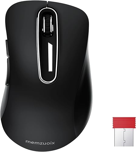 Miniatura 22 de memzuoix Ratón inalámbrico de 2.4G, 1400 DPI Ratones de computadora con receptor USB, Ratón inalámbrico USB portátil alimentado por batería e Mate