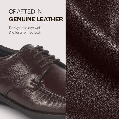 Image of FAUSTO Men's Genuine Leather Formal Lace Up Moccasins Derby Shoes for Office|Memory Cushion Work Shoes Lace-Ups
