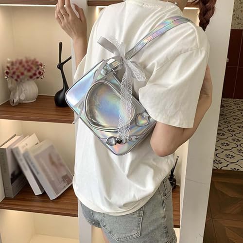 PU Itabag Pin Display Shoulder Bag Women Elegant Japanese Trendy Cute Heart Bag Y2k3