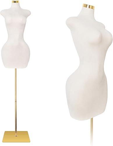 SHAREWIN Maniquí de forma de vestido regordete para costura, soporte de torso de maniquí femenino para tienda de ropa, oficina de diseño de