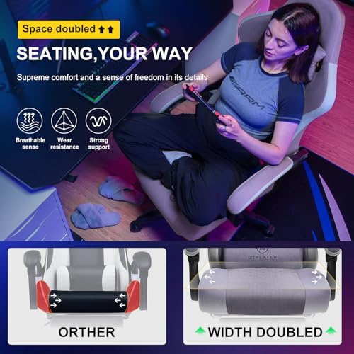 GTPLAYER Gaming Chair, Computer Office Chair with Pocket Spring Cushion, Linkage Armrests and Footrest, High Back Ergonomic Computer Chair with Lumbar Support Task Chair with Footrest