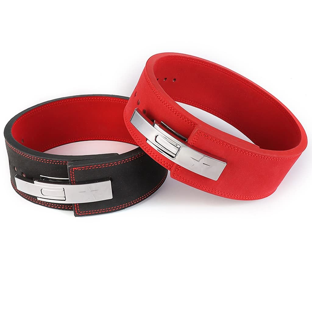 Cintura for sollevamento pesi e cinghie for sollevamento pesi, cintura da palestra in pelle spessa 11 mm e larga 4 pollici for uomo e donna, cintura da allenamento e cinghie da polso for sollevamento