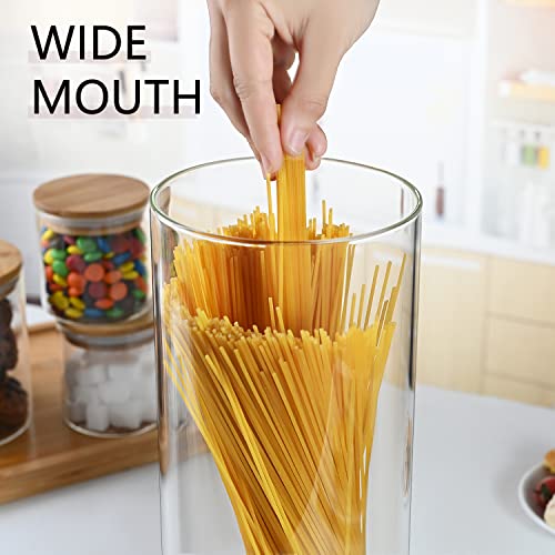 Image of umieo 50oz (1400ml) Glass Jar with Lid Airtight Food Storage Container Bamboo Large Clear Canisters Hold Coffee Beans Candy Nuts Sugar