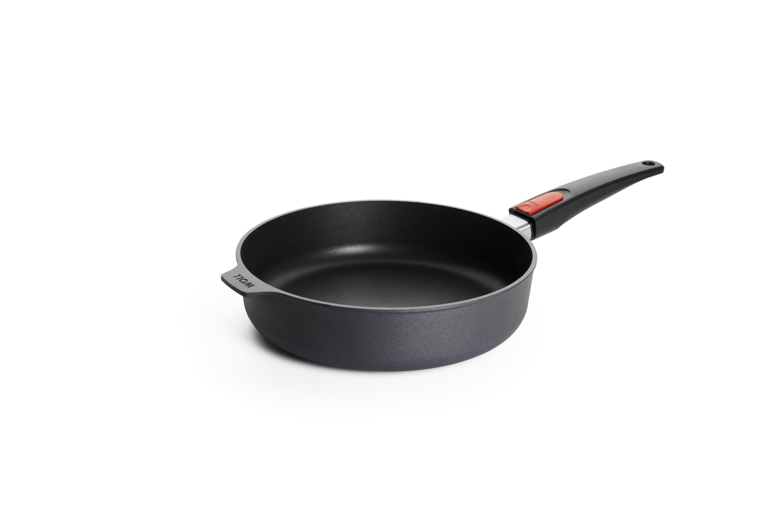 Woll Diamond Lite Hochrandpfanne - Induktiv -, Ø 26 cm, 7 cm hoch, mit abnehmbarem Stiel - Geeignet für alle Herdarten, Aluminiumguss, Antihaft-Versiegelung, backofenfest, anthrazit