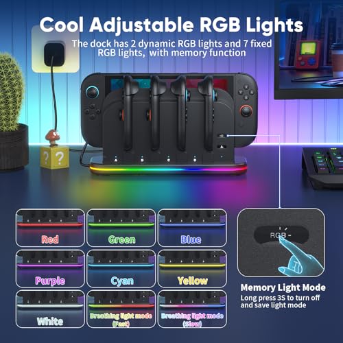 Image of [Switch 2 /1 Controller RGB Charger Dock] for Nintendo 2 2025 for Joycons