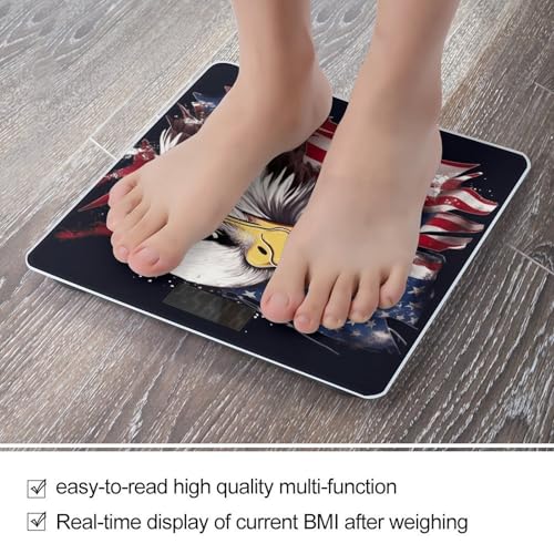 Báscula digital de baño con diseño Águila y bandera USA miniatura 5