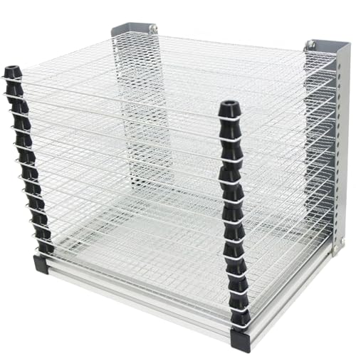 Image of INTBUYING Art Drying Rack (12 Shelves) 16 * 12 * 14 inch Desktop Placed Flip-Open Type Portable Paint Art Storage for Classrooms Art Studios